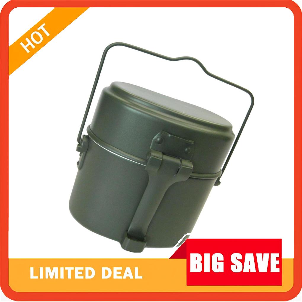 Camping Cooking Mess Kit - 3個/セット ランチボックス アルミ製鍋とフライパンセット キャンプ ピクニック クッキング用