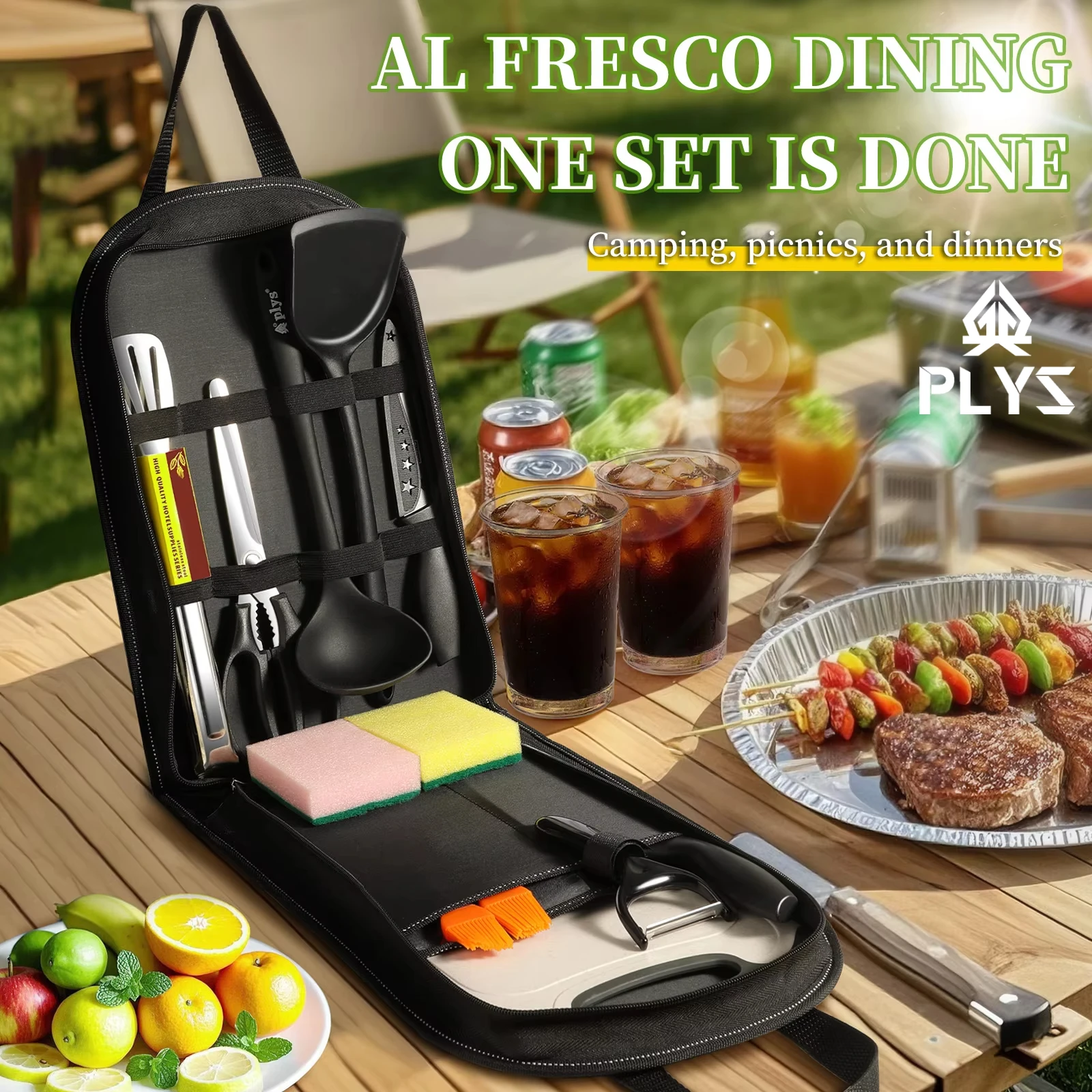 Quechua Camping Cooking Set - ポータブルアウトドア用品 10 個セット アウトドア バーベキュー キャンプ