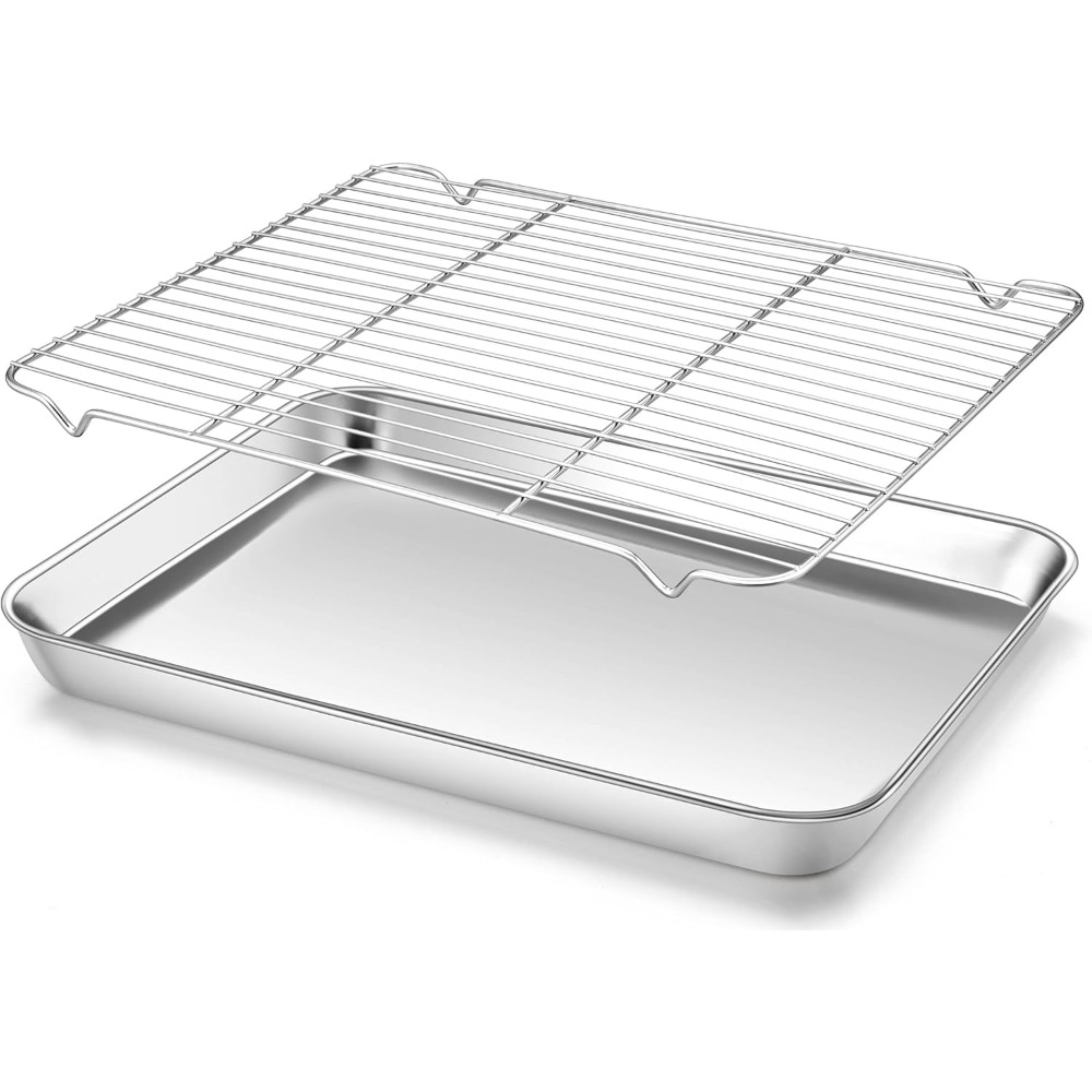 Camping Cooking Tray - 多機能ベーキングパン ワイヤーラック付き ステンレス鋼 BBQ 散水トレイ キャンプ