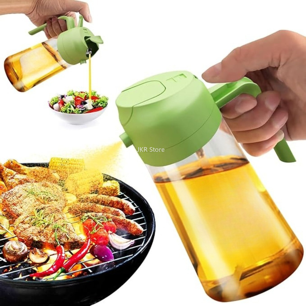 Camping Cooking Oil - 2 in 1 オリーブオイルスプレーディスペンサーボトル 大容量スプレー注油ボトル キッチン調理、バーベキュー、揚げ物、キャンプ用