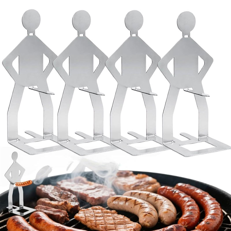 Camping Cooking Light - キャンプ用品 304ステンレス鋼製BBQストロングマンソーセージホルダー 楽しいソーセージグリル 再利用可能で洗いやすいホットドッググリル