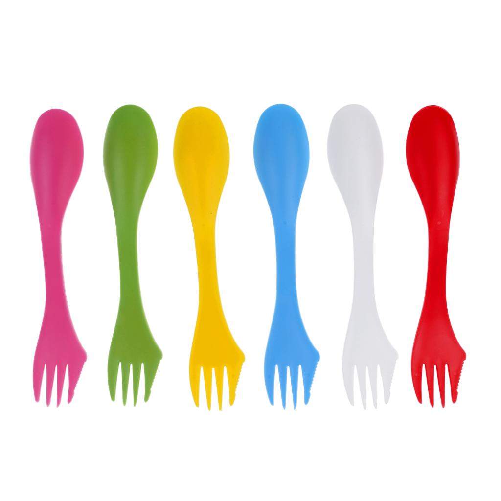 Camping Cooking And Eating Set - MagiDeal 6 ピース/セット キャンプ用品 スポークコンボ トラベルガジェット