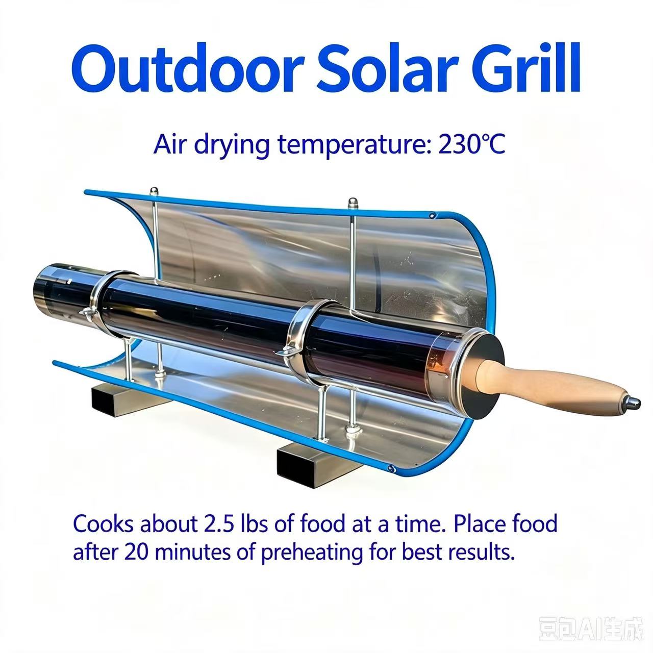 Solar Oven Camp - 燃料不要！ ポータブルパラボラ型ソーラーオーブン（屋外BBQ＆キャンプ用）– 無煙、環境に優しい、550度に達します ° F (288