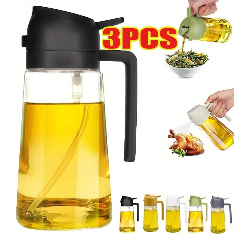 Camping Cooking Oil - オイルスプレー 2-in-1 プラスチック製 家庭用 キッチンオイルスプレーボトル ネブライジングミスト