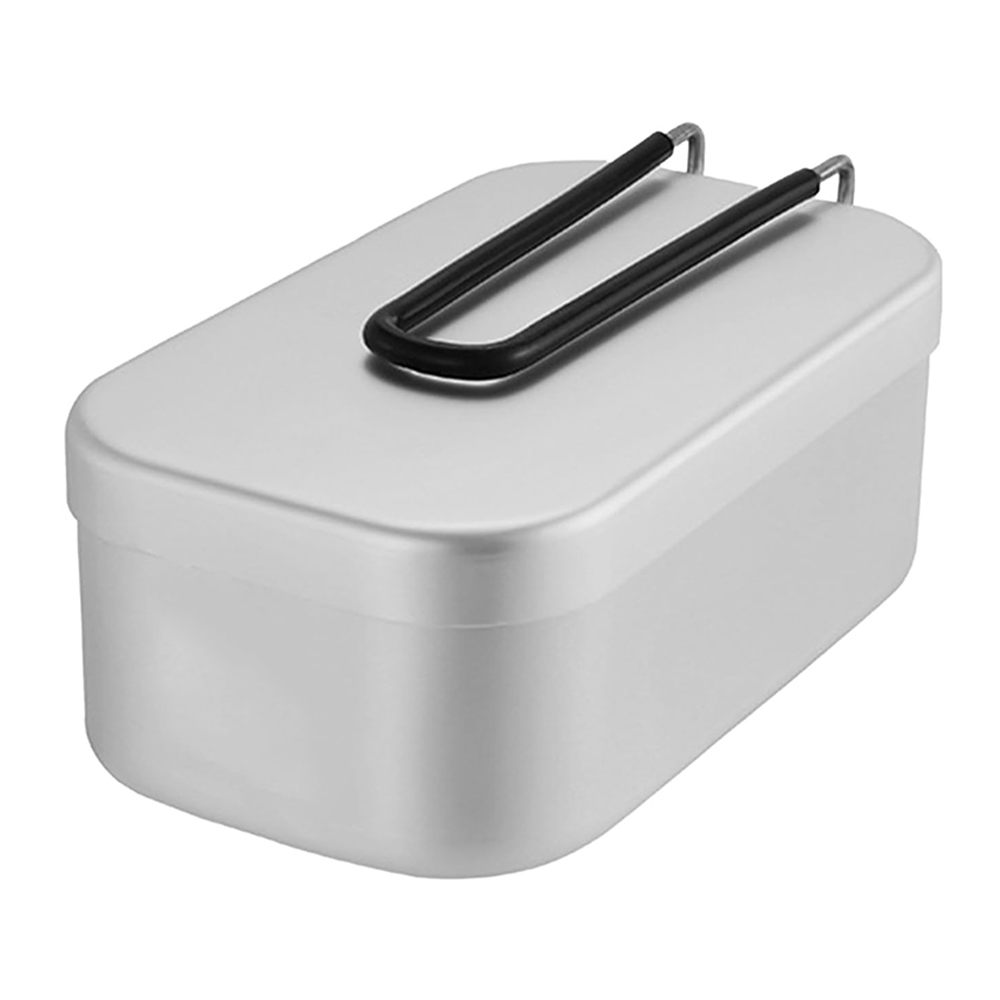 Camping Cooking Tool Set - 800 ミリリットルアルミ弁当箱屋外キャンプ調理器具食器折りたたみハンドルピクニックボックス調理食品弁当箱ハイキング用