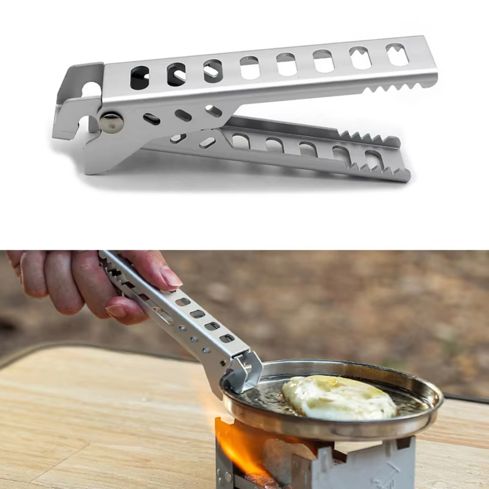 Camping Cooking Tray - 屋外用アルミ製耐熱合金クリップボウルグリッパーホルダー、ポータブルキャンプ用鍋フライパンハンドル、キッチンアクセサリー、調理用品