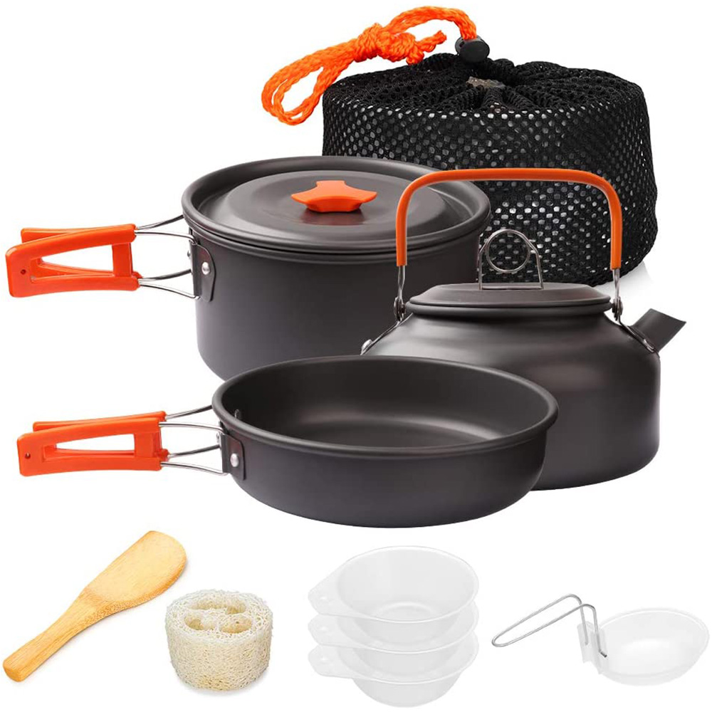Camping Cooking Oil - 1 ピース/1 セットキャンプ調理器具キット屋外調理セットアルミ機器屋外ポット旅行食器キッチンハイキングピクニックバーベキュー