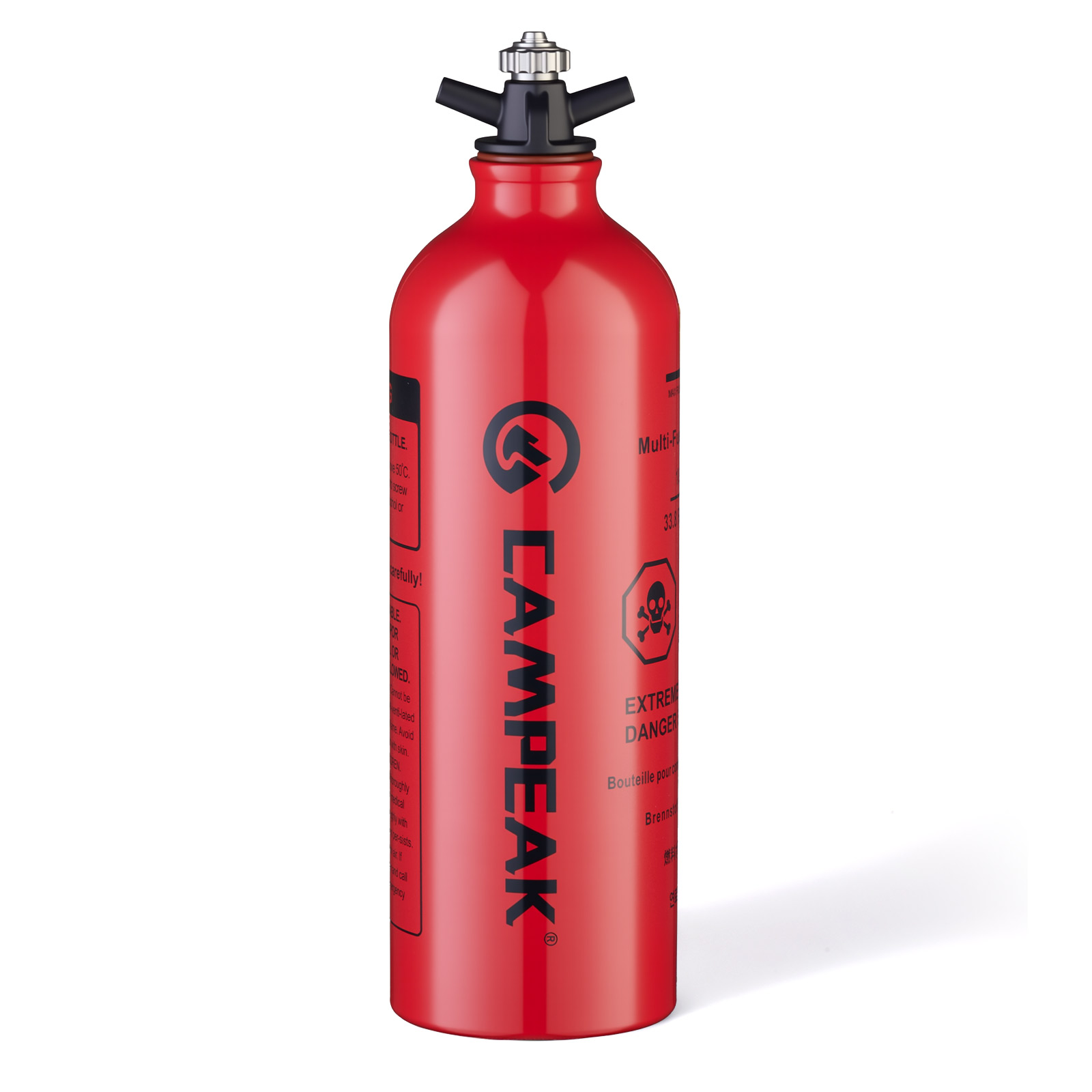 Camping Cooking Oil Bottle - CAMPEAK 液体燃料ボトル缶 1L 赤色ウォーターバケツ アウトドアキャンプ用 安全弁付き