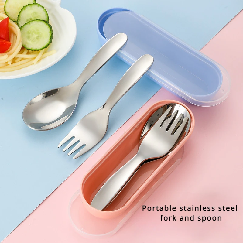 Camping Cooking And Eating Set - ポータブルステンレスカトラリーセット,スプーンとフォークの食器,アウトドアキャンプ,ハイキング,キャンプ用調理用品,1セット,2個