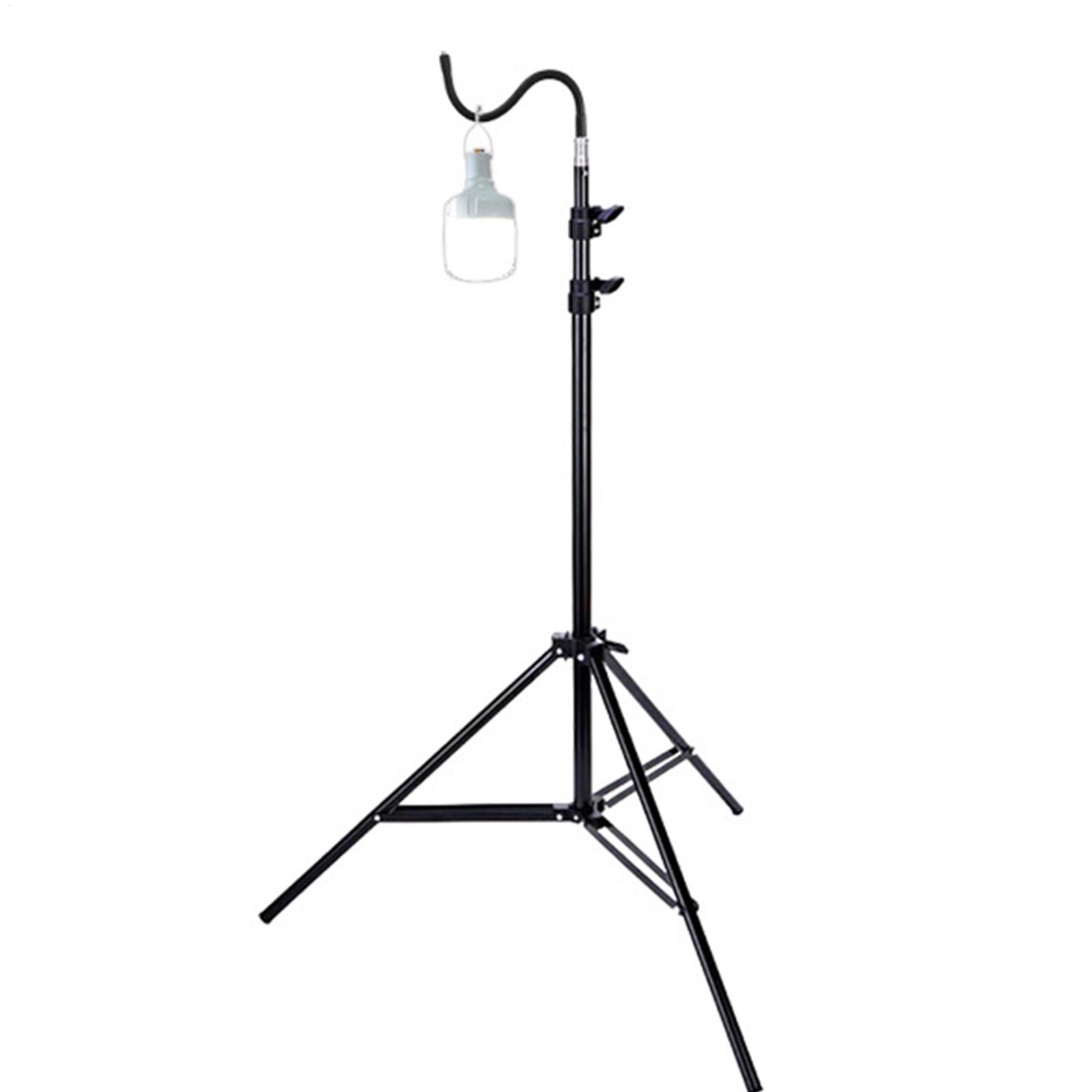 Camping Cooking Tripod - 2m キャンプライトスタンド折りたたみ伸縮三脚調節可能な軽量金属フロアランプホルダー三脚キャンプアクセサリー
