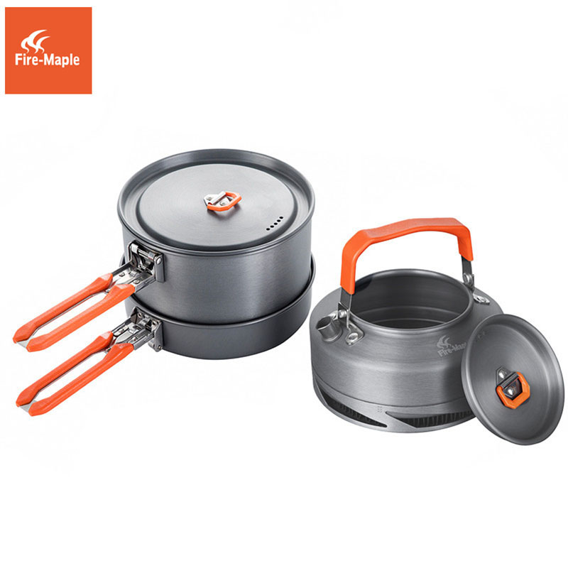 Quechua Camping Cooking Set - Fire Maple器具ハイキング調理セット熱交換器ポットパンケトル FMC-FC2 台所用品屋外食器