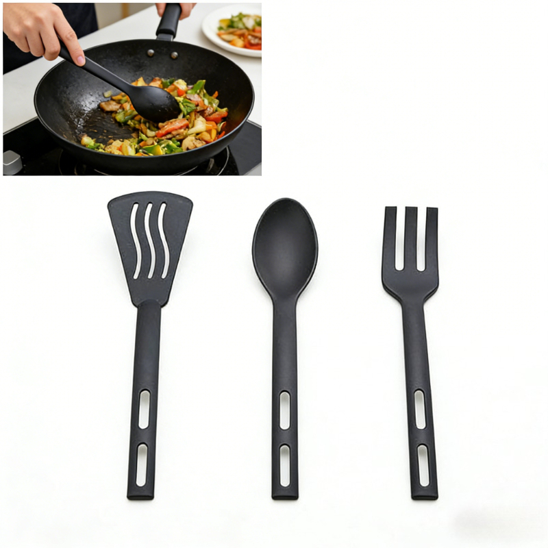 Quechua Camping Cooking Set - キッチン調理器具 3 個ミニナイロンキッチン用品セットスプーンフォーク調理器具ポータブルキャンプピクニック食器キット
