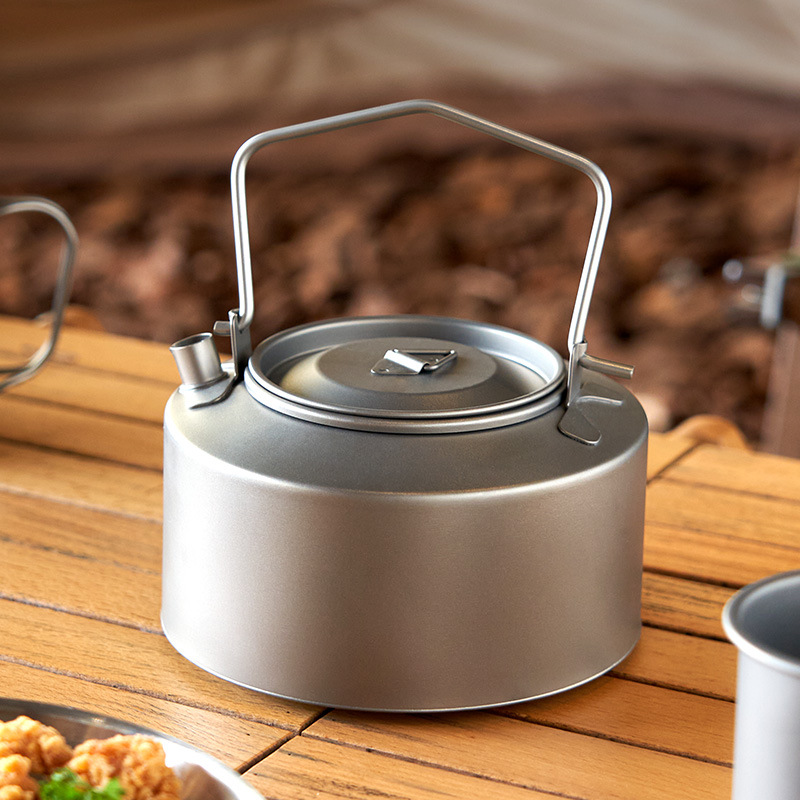 Camping Cooking Tool Set - キャンプ水調理ケトルチタンケトル 980 ミリリットル茶コーヒーポット超軽量