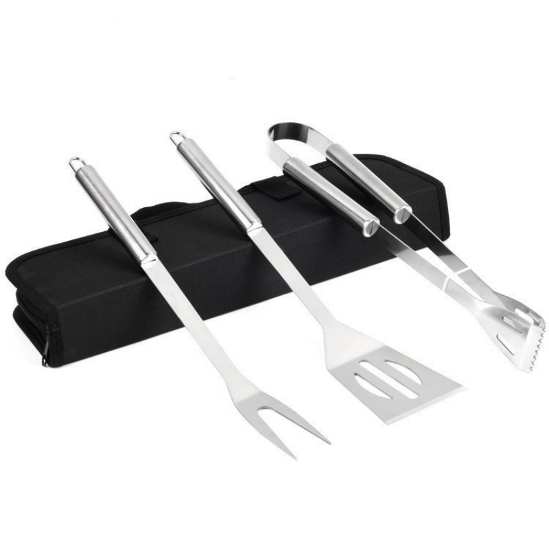Quechua Camping Cooking Set - ステンレス製バーベキュー用品セット,バッグ付きバーベキュー用品,グリルツールセット,アウトドアキャンプ調理キット