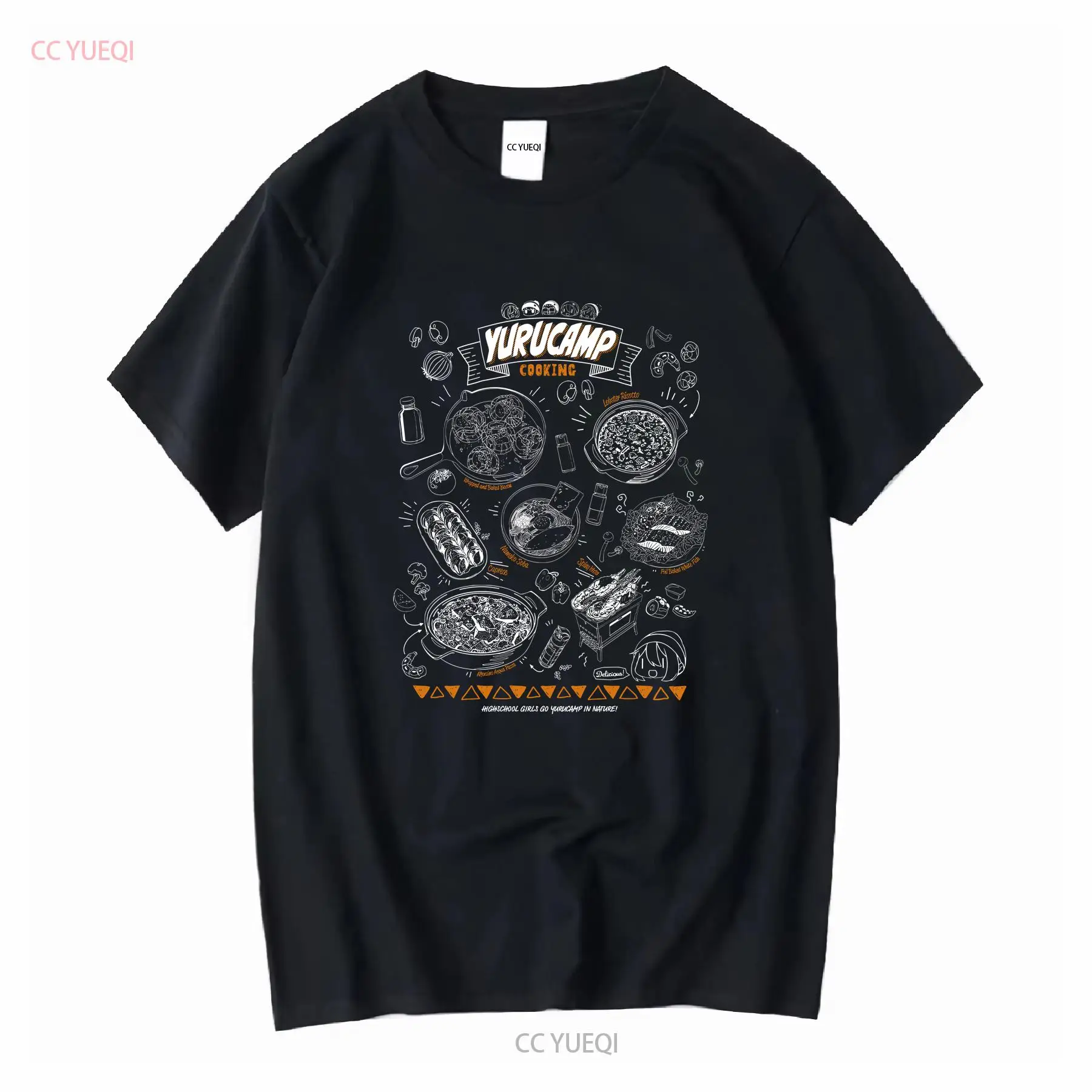 Japan Camping Cooking - ゆるキャン ゆるカン クッキング グルメット Tシャツ チョークアート