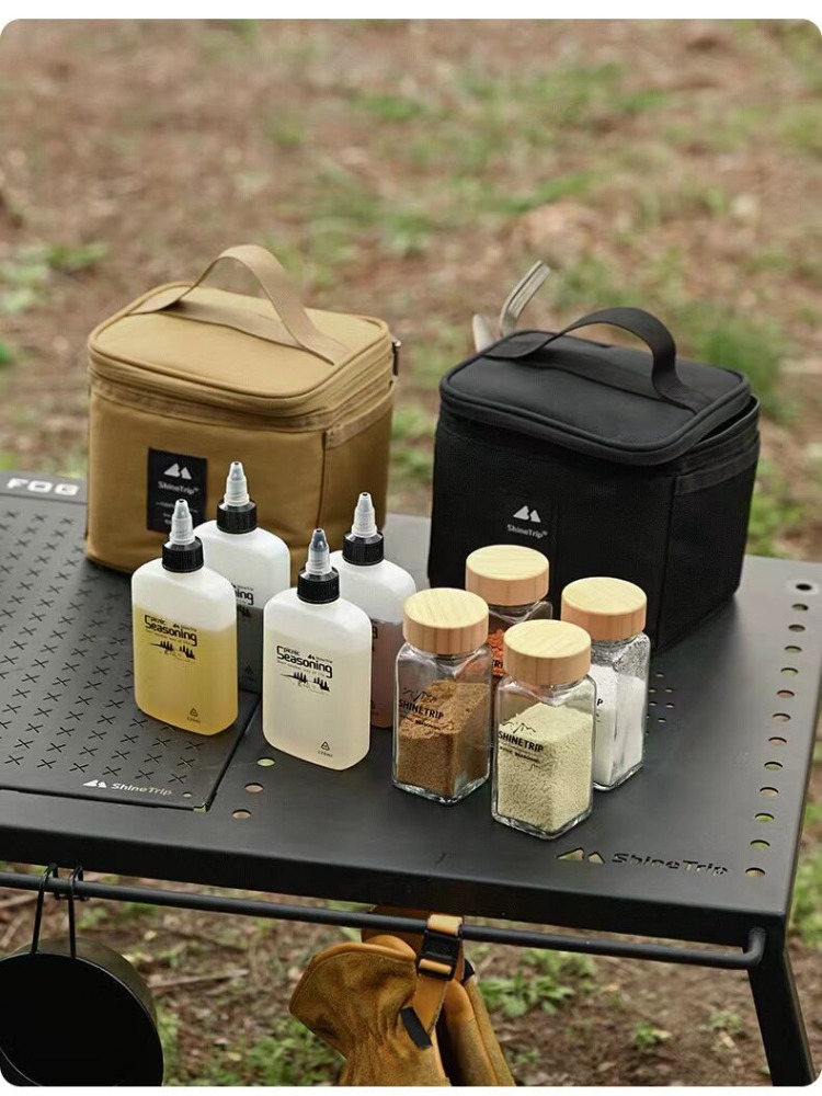 Camping Cooking Oil Bottle - 調味料ボトルセットポータブル収納袋オイルディスペンサー調味料燃料ボトル屋外キャンプピクニックバーベキュー調理用
