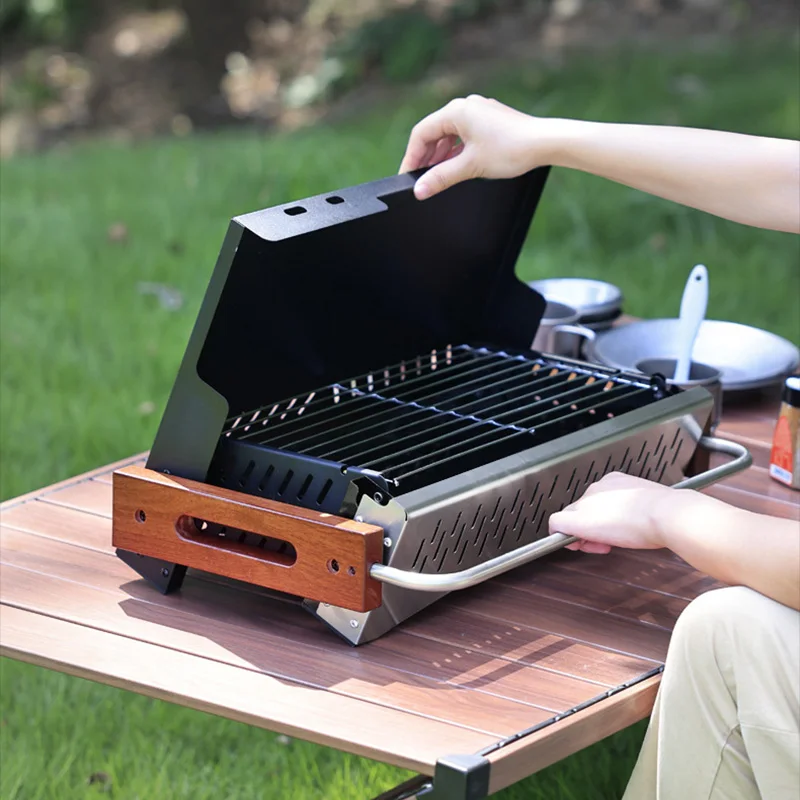 軽量折りたたみ式炭火グリル、金属製グリル、組立不要、キャンプ - Camping Cooking Requirements のレビューと価格