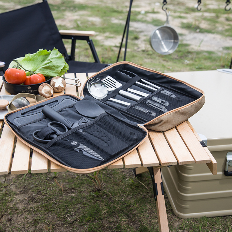 8 個キャンプキッチン調理器具セットポータブルバッグアウトド - Quechua Camping Cooking Set のレビューと価格