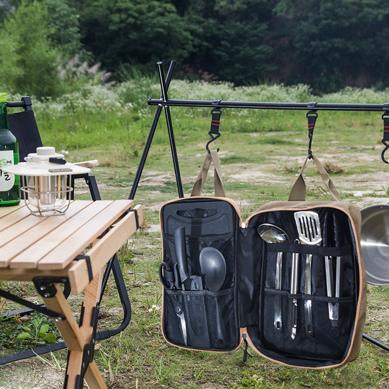 8 個キャンプキッチン調理器具セットポータブルバッグアウトド - Quechua Camping Cooking Set のレビューと価格