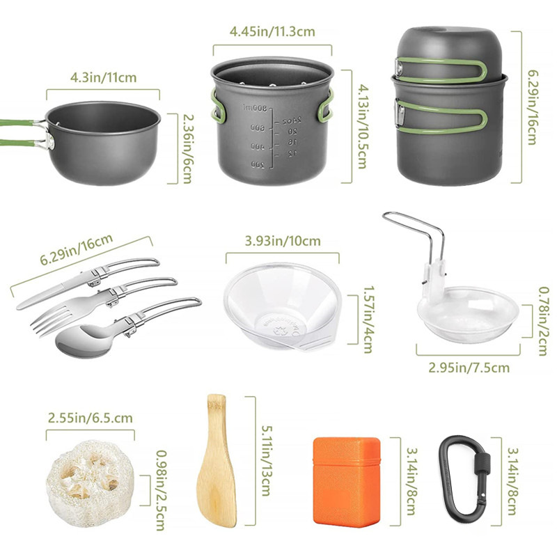 キャンプ用調理器具キット、ストーブとボウル付きキャンプ用鍋セ - Camping Cooking Multi Tool のレビューと価格