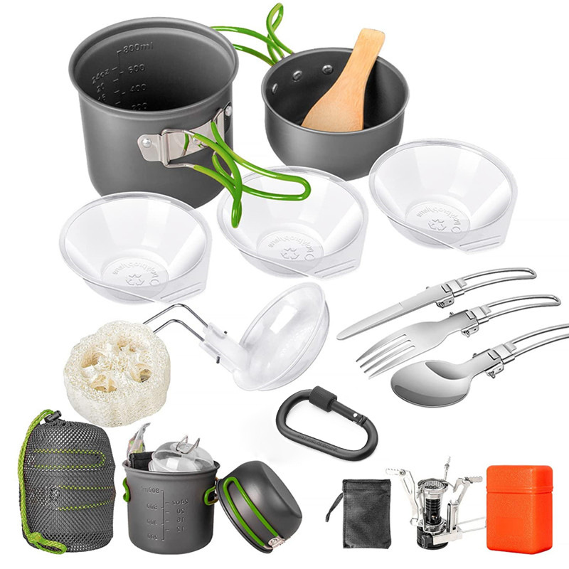 キャンプ用調理器具キット、ストーブとボウル付きキャンプ用鍋セ - Camping Cooking Multi Tool のレビューと価格