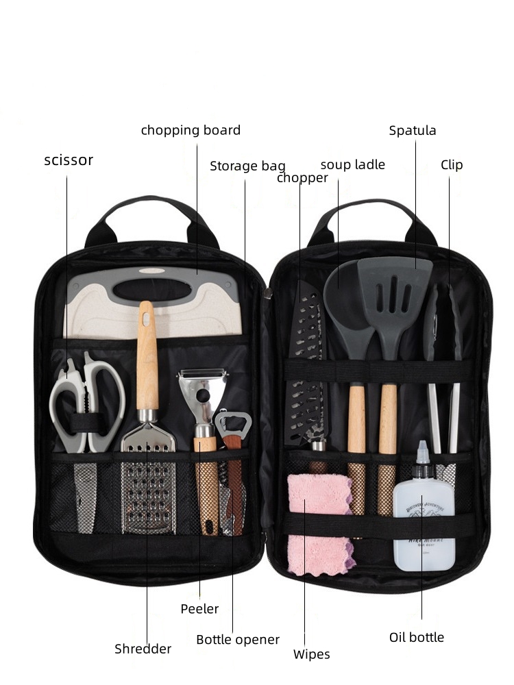 キャンプ用調理器具アクセサリーセット、12個入りポータブル調 - Camping Cooking Multi Tool のレビューと価格