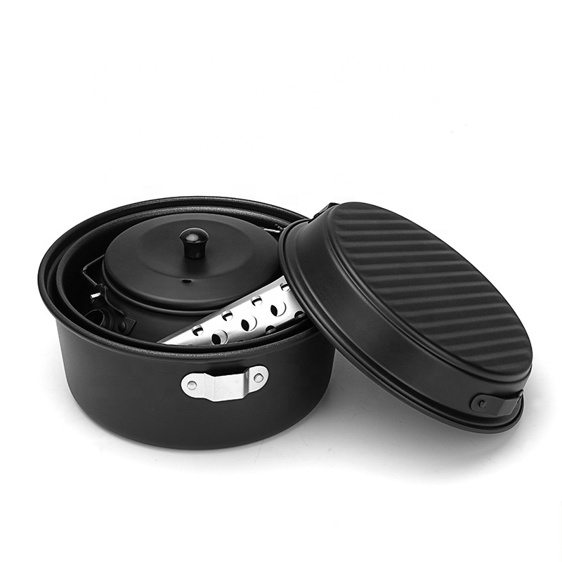 屋外用アルミ製キャンプ調理器具セット、折りたたみ式調理器具セ - Camping Cooking Mess Kit のレビューと価格