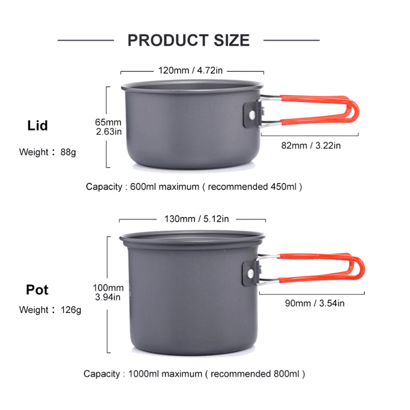 Widesea キャンプ調理器具アウトドア食器ポット超軽量セ - Quechua Camping Cooking Set のレビューと価格