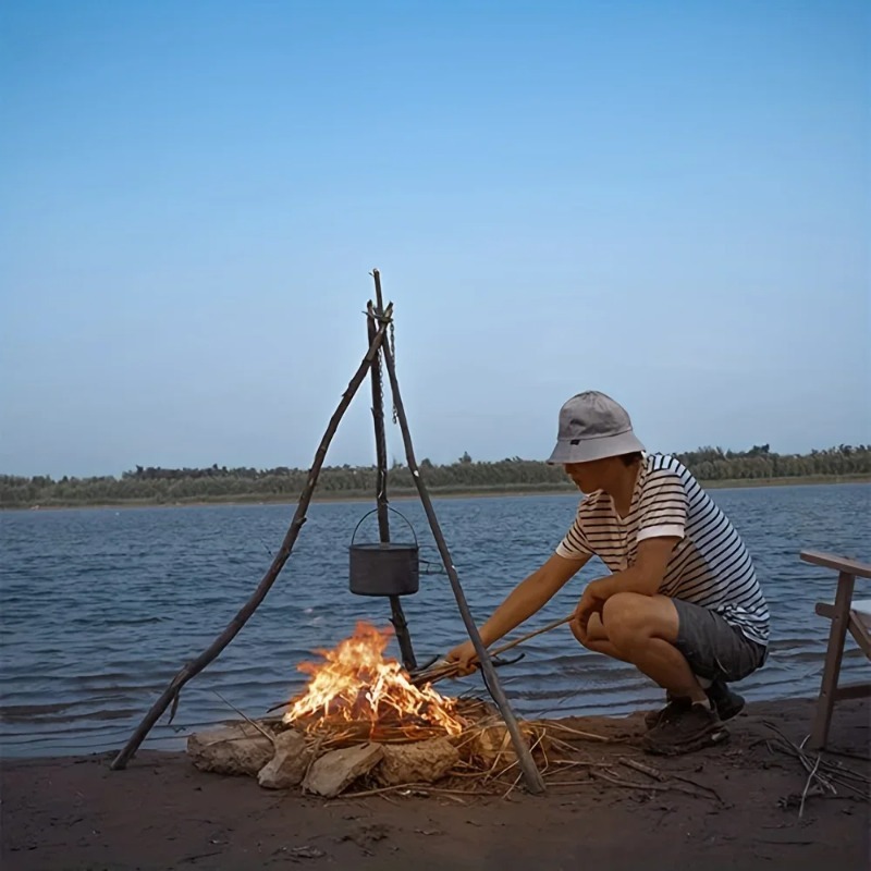 屋外BBQ三脚ポータブル取り外し可能ハンギングラックステンレ - Camping Cooking Tripod のレビューと価格