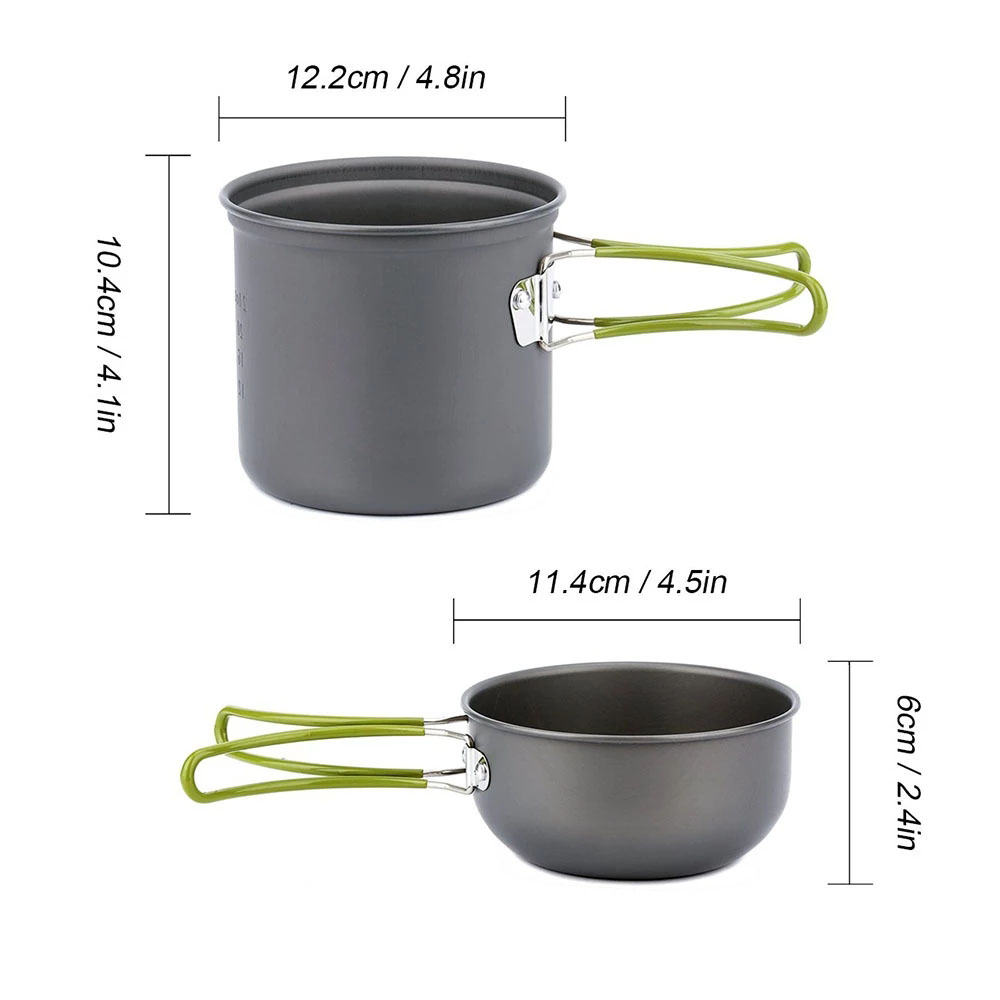 キャンプ調理器具混乱キット超軽量キャンプポットセット屋外調理 - Camping Cooking Mess Kit のレビューと価格