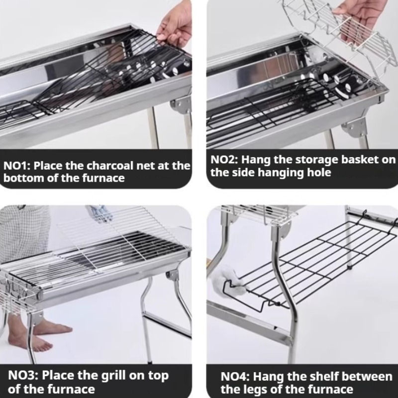 ステンレス鋼バーベキューグリルポータブル設置不要バーベキュー - Camping Cooking Requirements のレビューと価格