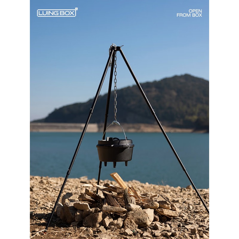 アルミ合金吊り下げポットブラケットステンレス鋼ファイヤースタ - Camping Cooking Tripod のレビューと価格