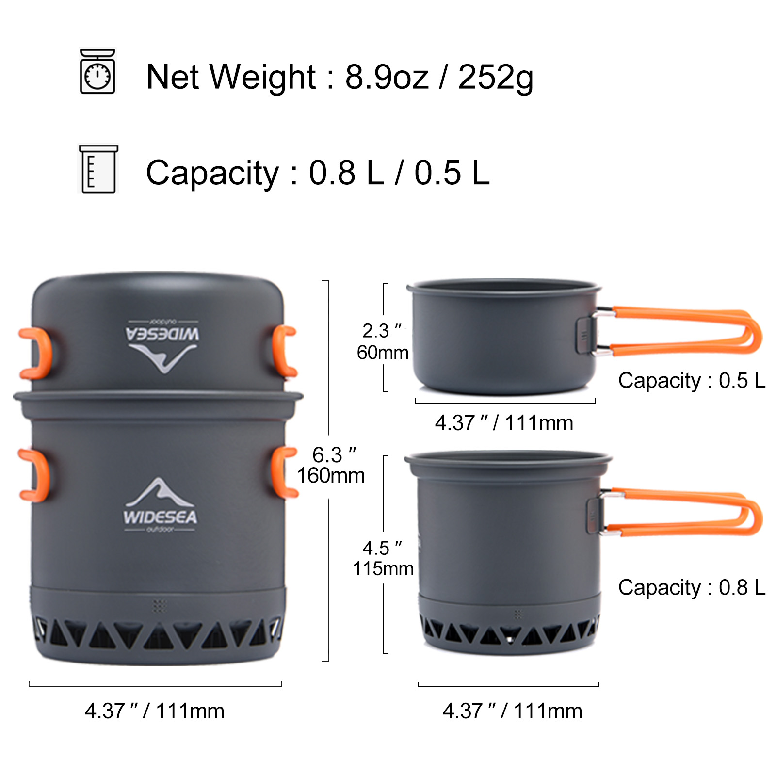 幅の屋外調理ケトルセット、キャンプポット、調理器具、加熱調理 - Quechua Camping Cooking Set のレビューと価格