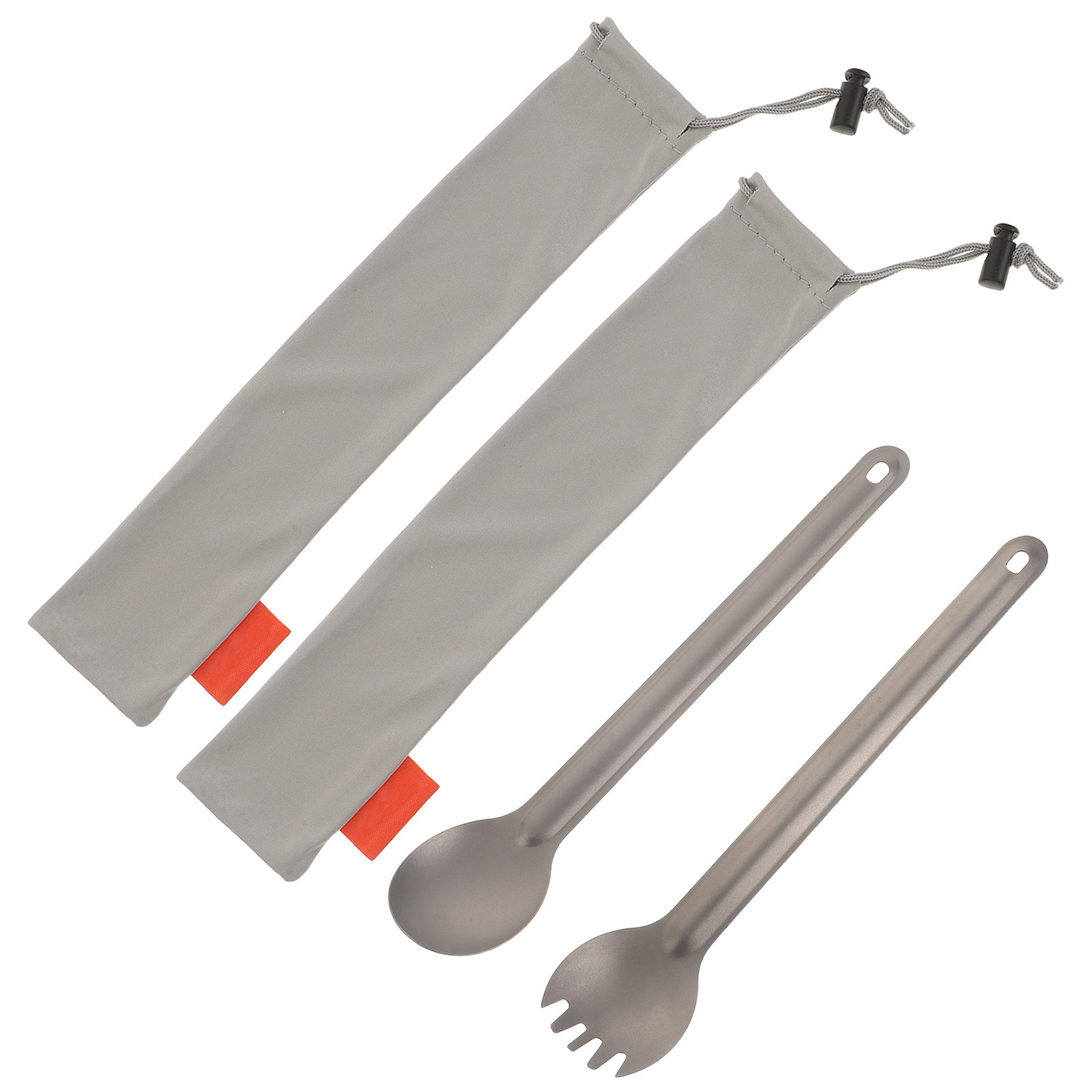1セット チタン製キャンプ用食器セット 軽量ロングハンドル  - Camping Cooking And Eating Set のレビューと価格