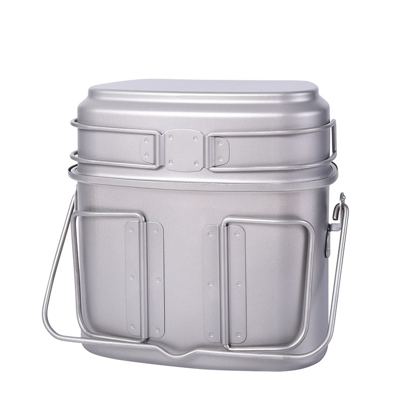1.5l屋外ミリタリー食堂飲用キットキャンプ用チタン調理器具 - Camping Cooking Mess Kit のレビューと価格