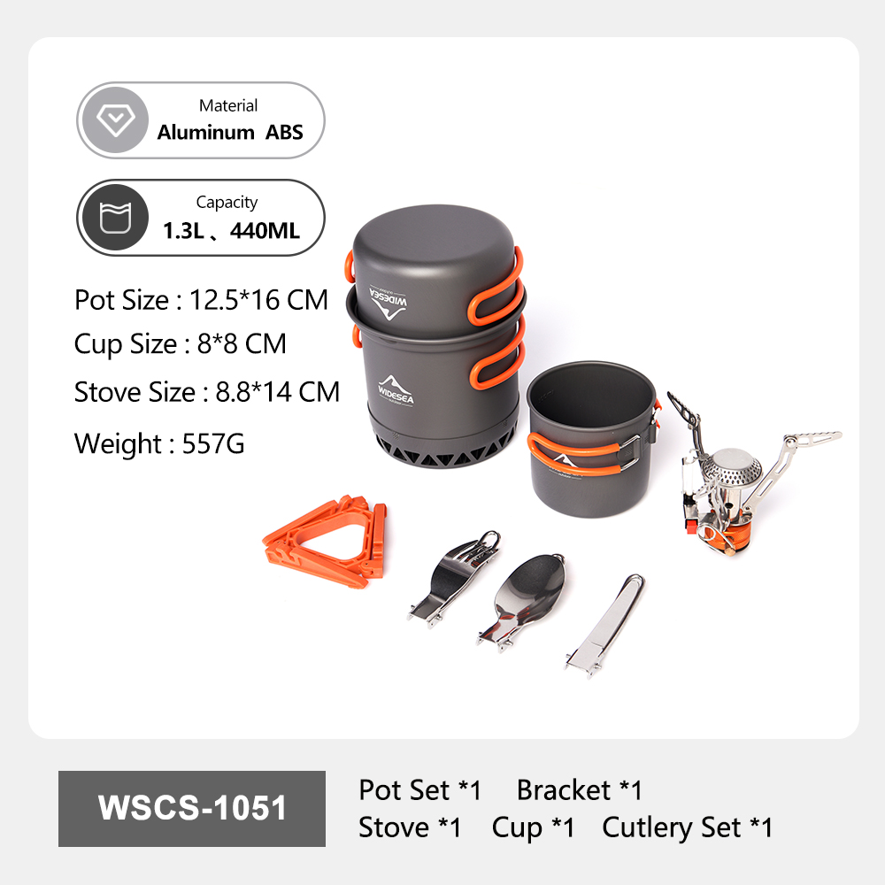 Widesea ポータブルキャンプ調理器具セット アルミニウ - Camping Cooking And Eating Set のレビューと価格