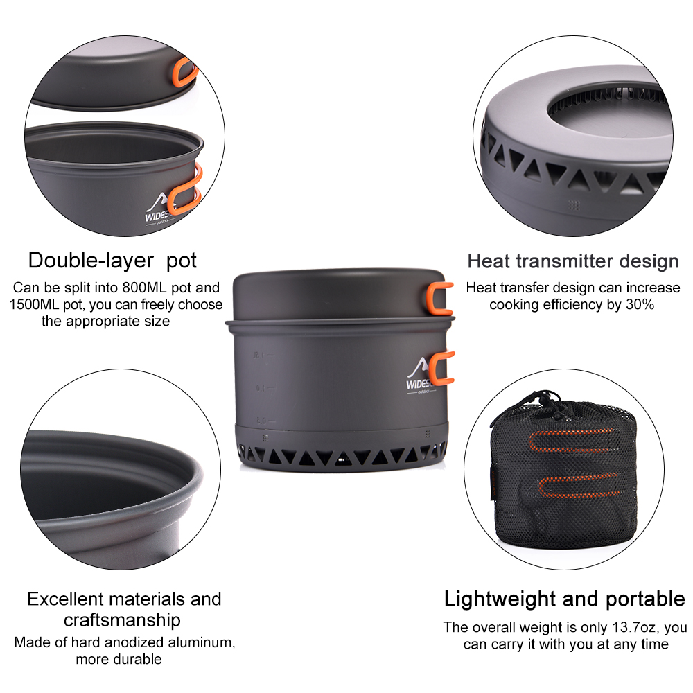 Widesea-キャンプ用調理器具,屋外調理用鍋,旅行用食器 - Quechua Camping Cooking Set のレビューと価格