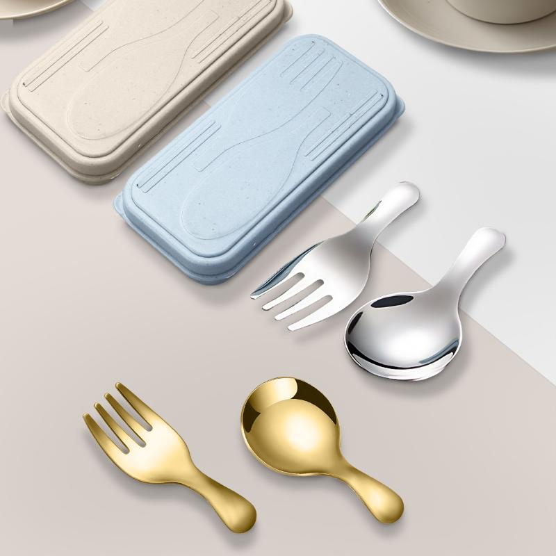 ステンレス鋼ポータブルスプーンフォークショートハンドル学生食 - Camping Cooking And Eating Set のレビューと価格