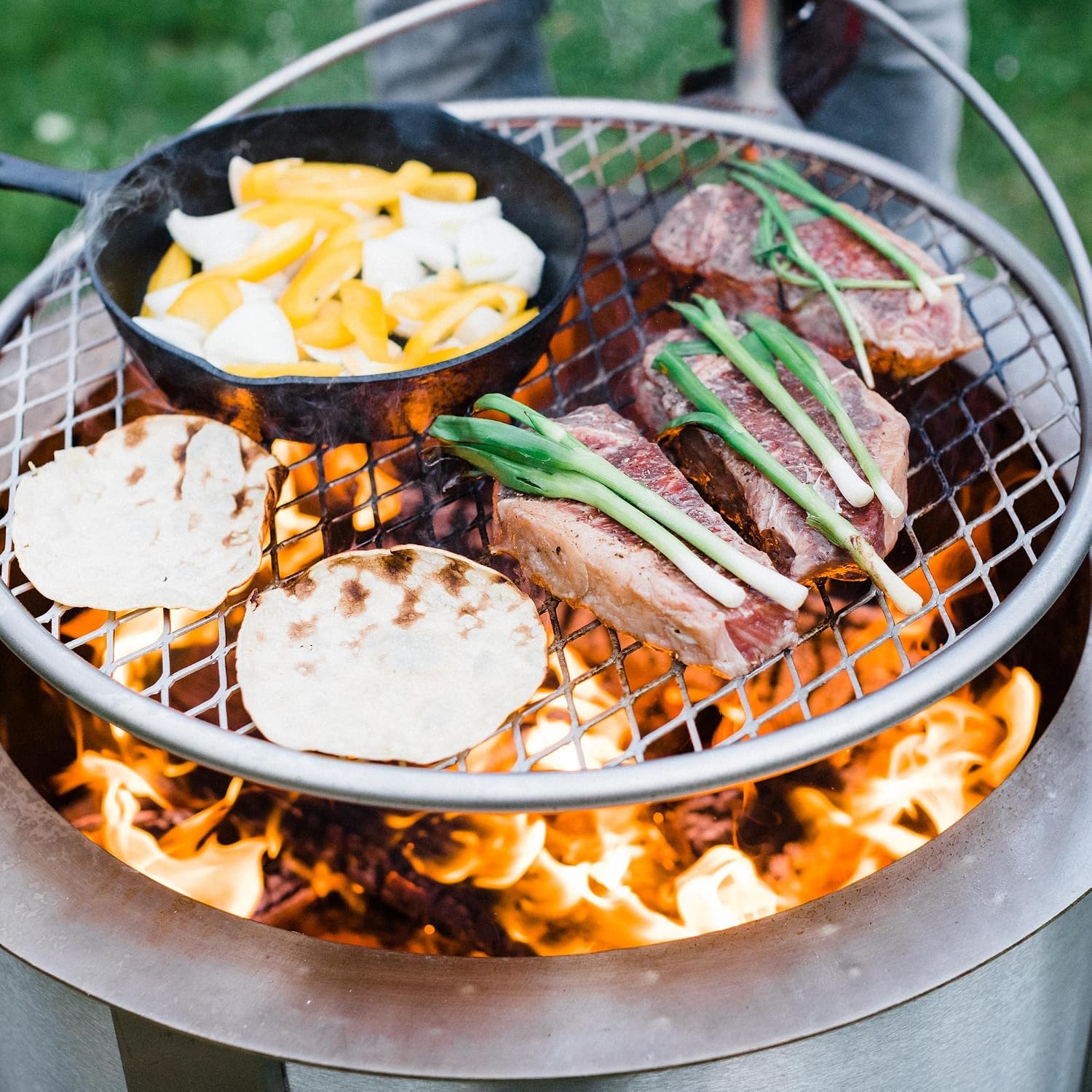 24インチ ステンレス製キャンプファイヤー調理用焼き網、耐久 - Camping Cooking Fire のレビューと価格