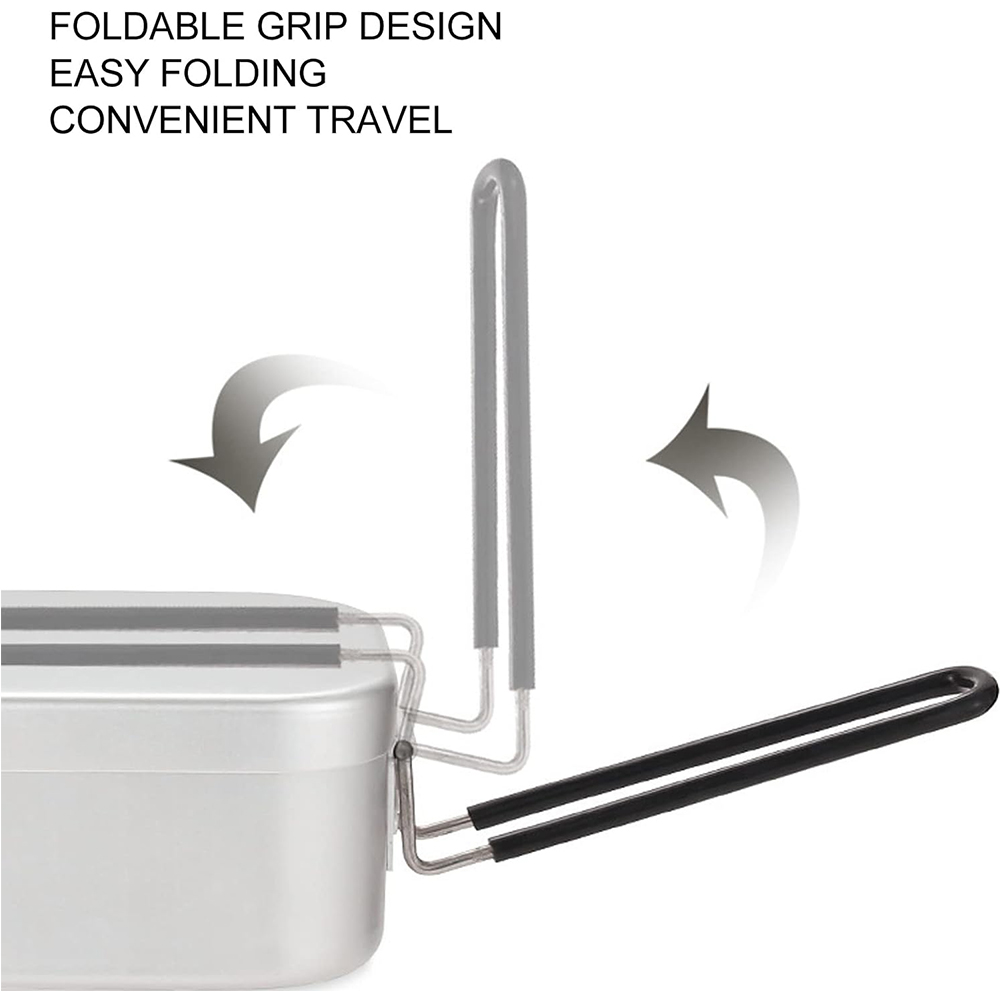 800 ミリリットルアルミ弁当箱屋外キャンプ調理器具食器折り - Camping Cooking Tool Set のレビューと価格