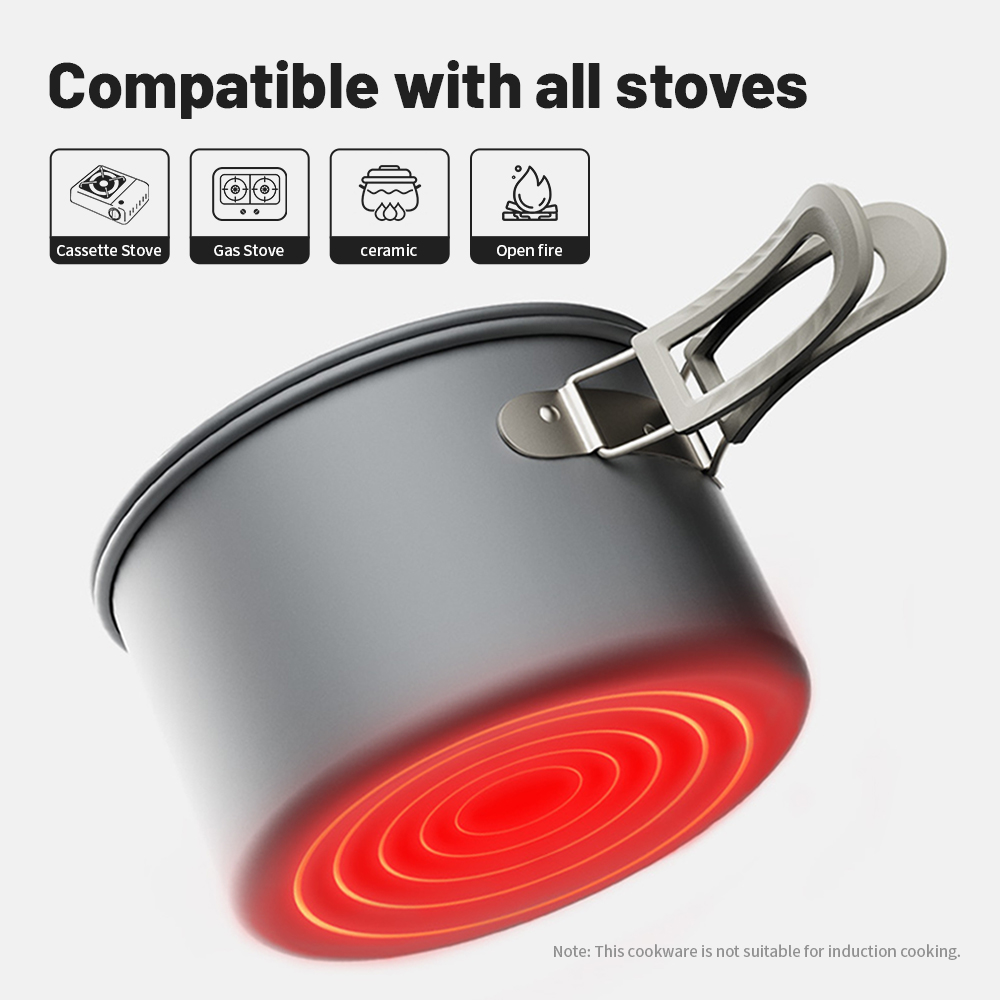 Naturehike キャンプ調理器具キット屋外フライパンポ - Quechua Camping Cooking Set のレビューと価格