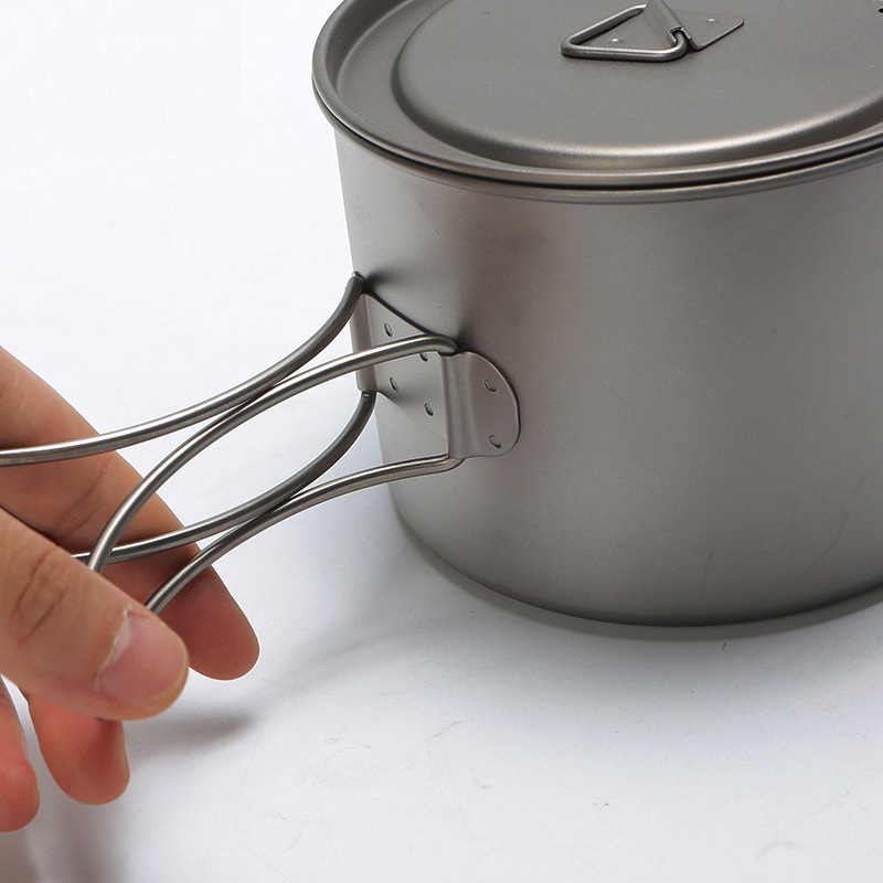 吊り下げハンドル付きチタン調理鍋,ポータブル,キャンプ,ピク - Camping Cooking Tool Set のレビューと価格