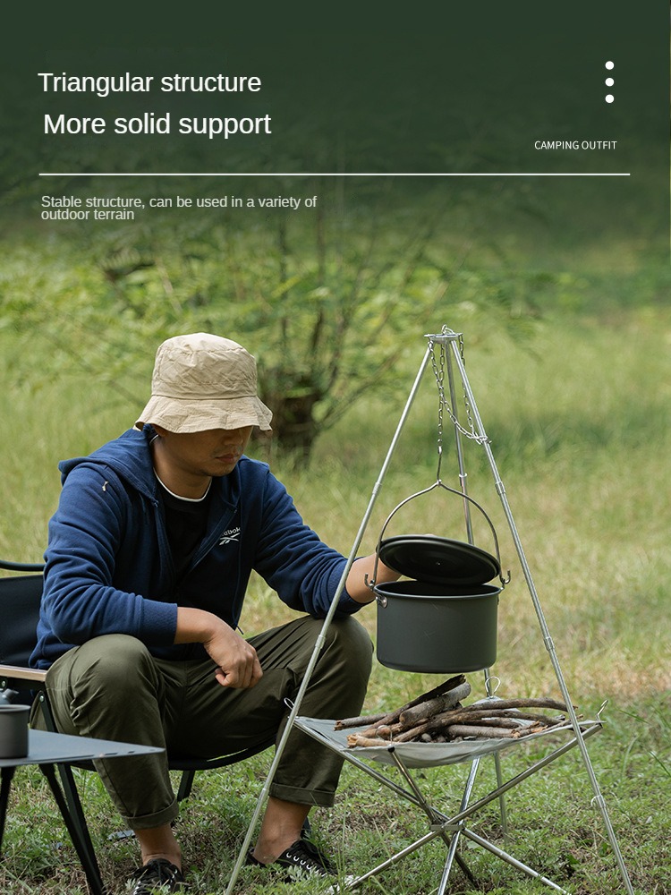 ポータブルキャンバスノーファイヤー三脚,三角形のサポートフレ - Camping Cooking Multi Tool のレビューと価格