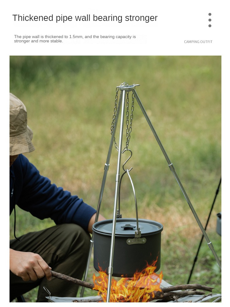 ポータブルキャンバスノーファイヤー三脚,三角形のサポートフレ - Camping Cooking Multi Tool のレビューと価格