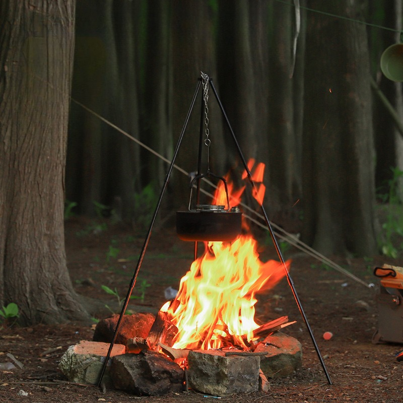 ポータブルアウトドアクッキング三脚、三角形サポート、アルミ合 - Camping Cooking Tripod のレビューと価格