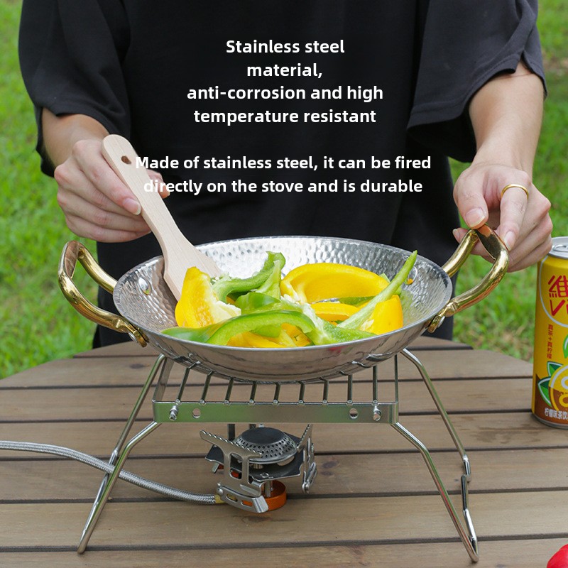 屋外夏用軽量ステンレス鋼アウトドアストーブホルダーコンパクト - Camping Cooking Tripod のレビューと価格