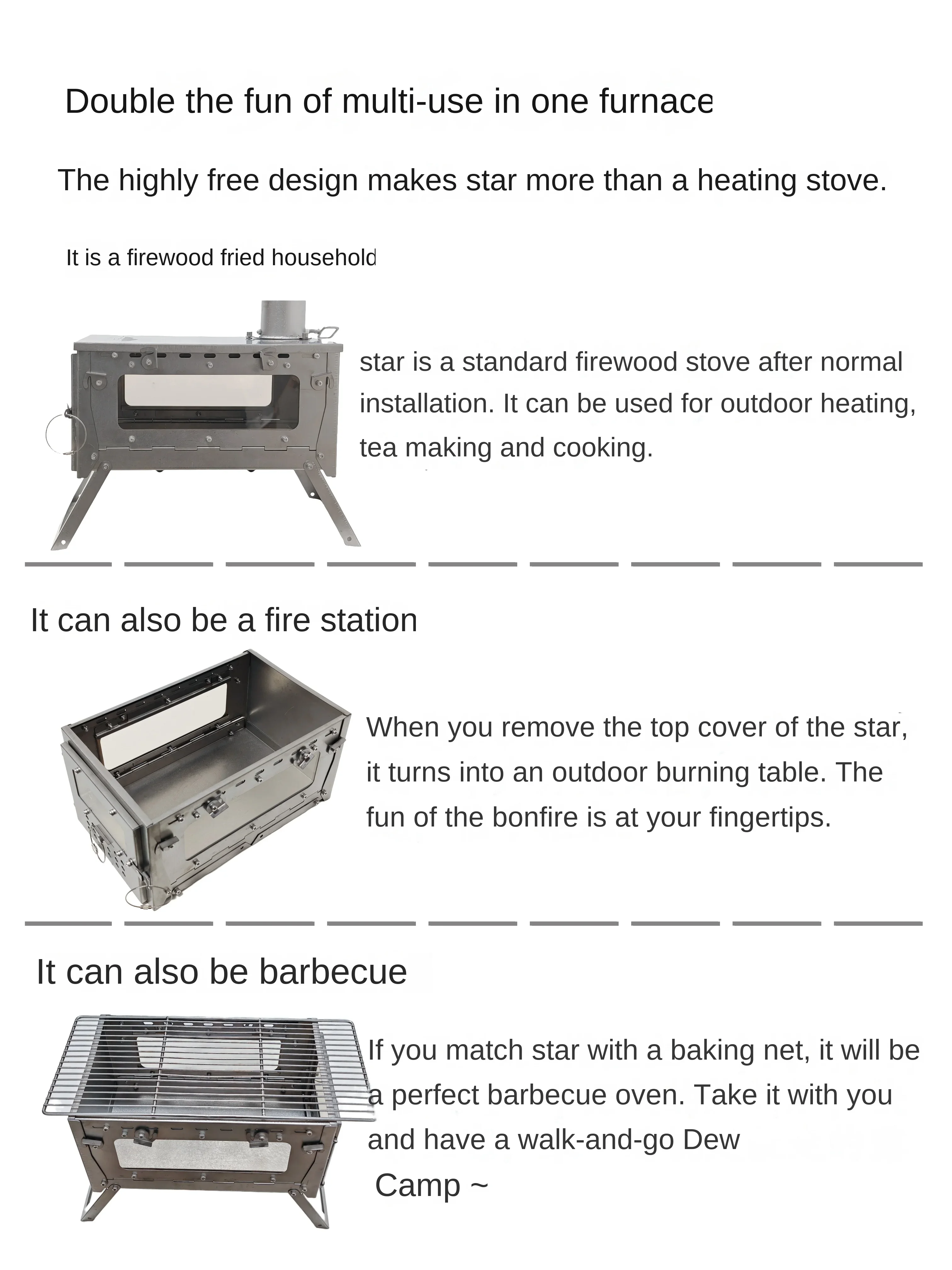 Wt star-tiチタン合金折りたたみ薪ストーブ,ストーブ - Camping Cooking Light のレビューと価格