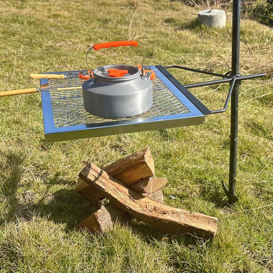 360 °   調整可能な回転式キャンプファイヤーグリル、頑 - Camping Cooking Fire のレビューと価格