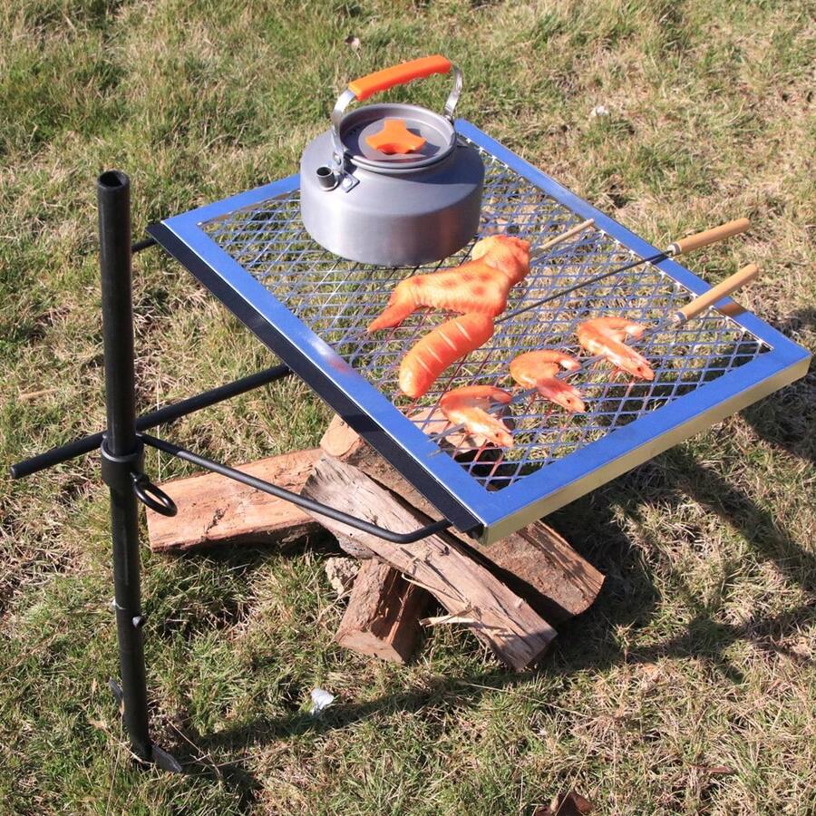360 °   調整可能な回転式キャンプファイヤーグリル、頑 - Camping Cooking Fire のレビューと価格
