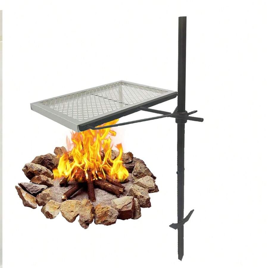 360 °   調整可能な回転式キャンプファイヤーグリル、頑 - Camping Cooking Fire のレビューと価格